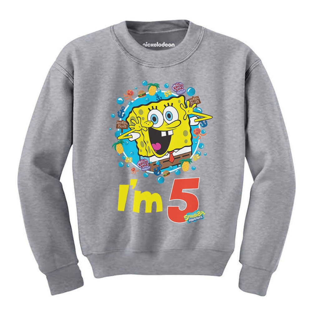 Spongebob 5th Birthday Kids Sweatshirt