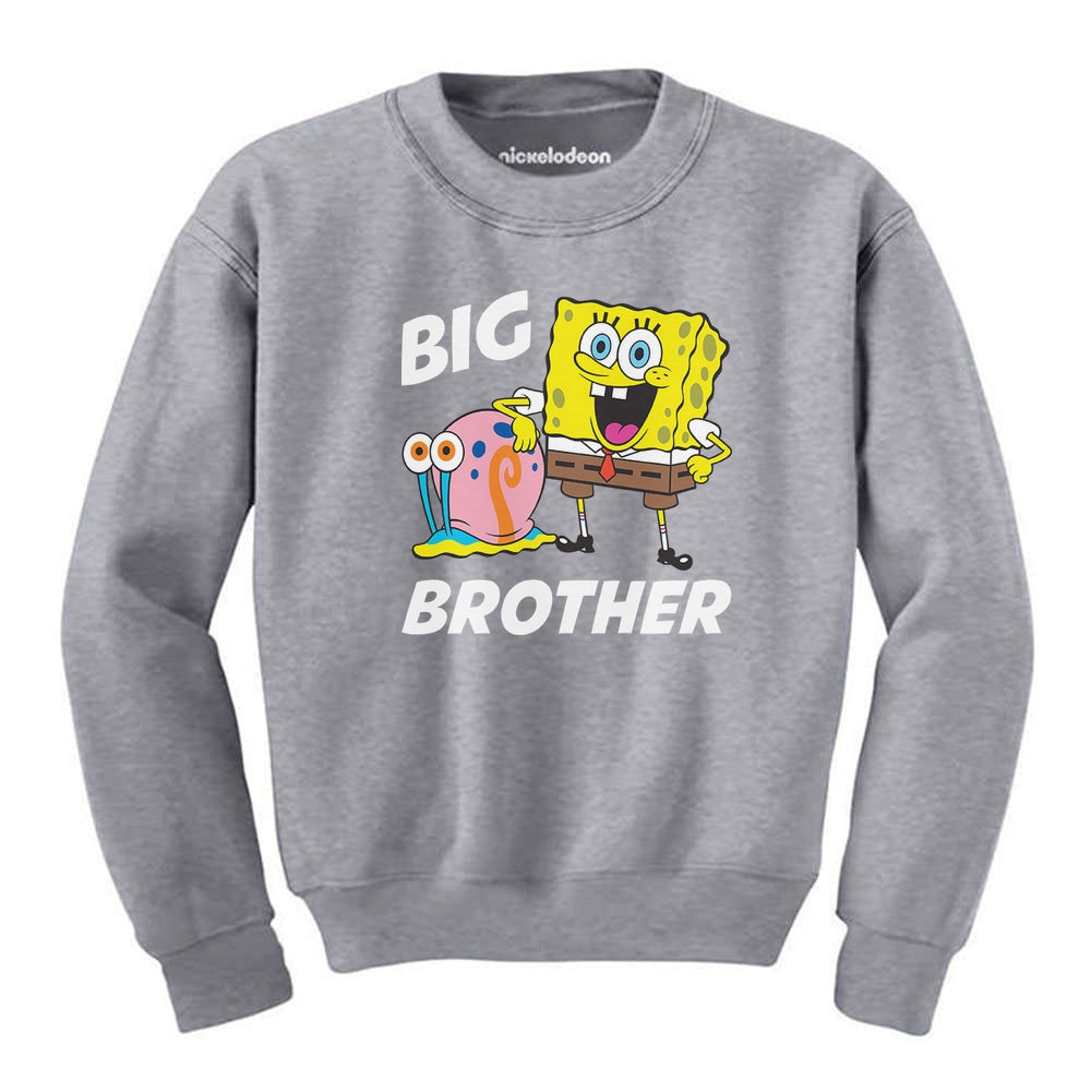 Cute Spongebob and Gary Big Brother Youth Kids Sweatshirt