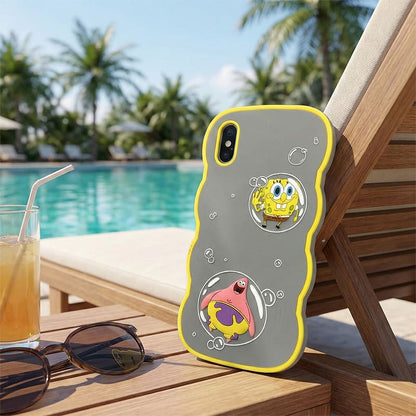 Spongebob & Patrick in a Bubble Silicone Case for iPhone XR, and all 11 / 12 / 13 / 14 Versions