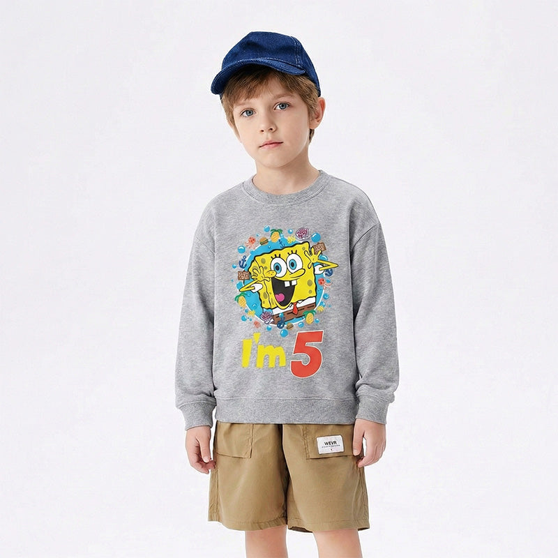 Spongebob 6th Birthday Kids Sweatshirt