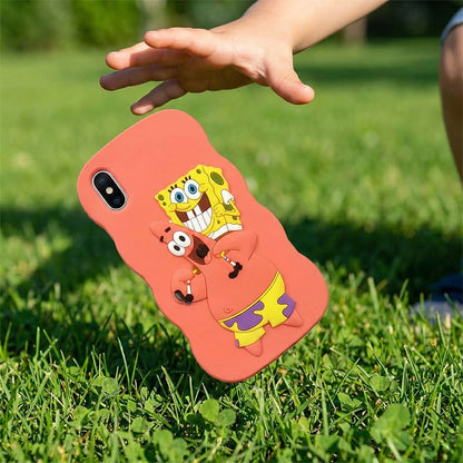 Spongebob & Patrick Smiling Silicone Case for iPhone XR, and all 11 / 12 / 13 / 14 Versions