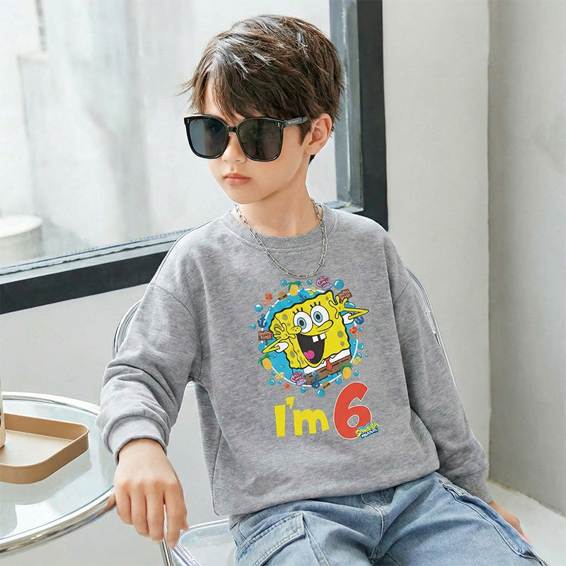 Spongebob 6th Birthday Kids Sweatshirt