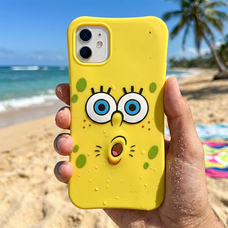 Spongebob Surprised Silicone Case for iPhone XR, and all 11 / 12 / 13 / 14 Versions
