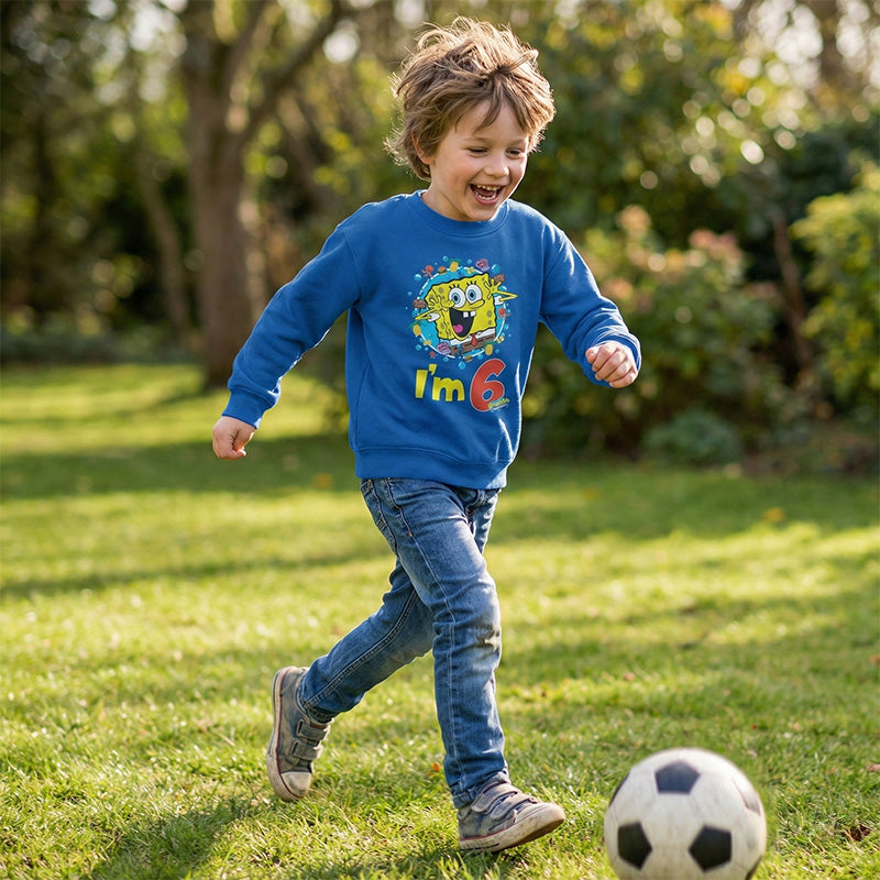 Spongebob 6th Birthday Kids Sweatshirt