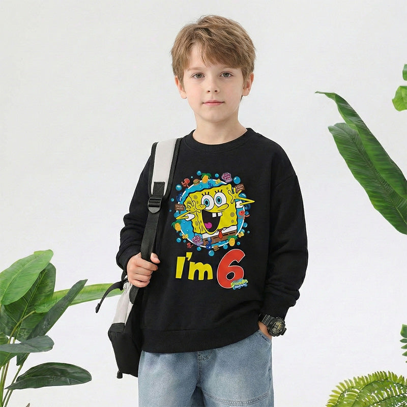 Spongebob 6th Birthday Kids Sweatshirt