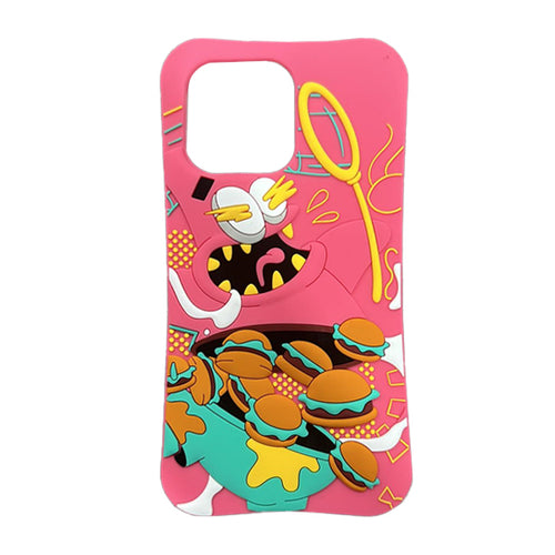 Patrick Star Eating Krabby Patty Silicone Case for iPhone XR, and all 11 / 12 / 13 / 14 Versions