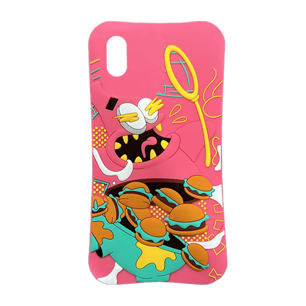 Patrick Star Eating Krabby Patty Silicone Case for iPhone XR, and all 11 / 12 / 13 / 14 Versions