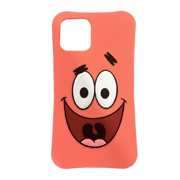 Patrick Star Smiley Face Pink Silicone Case for iPhone XR, and all 11 / 12 / 13 / 14 Versions