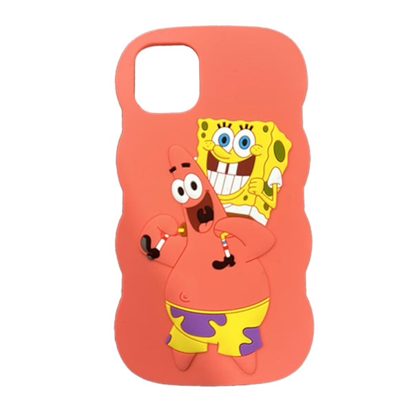 Spongebob & Patrick Smiling Silicone Case for iPhone XR, and all 11 / 12 / 13 / 14 Versions