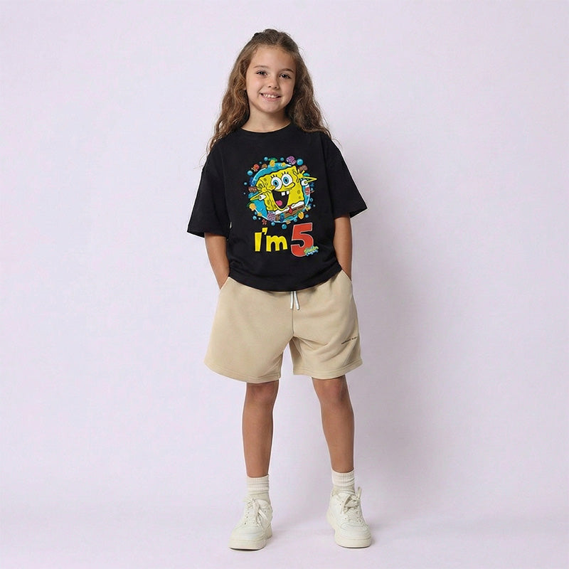 Spongebob Squarepants 5th Birthday Kids T-Shirt