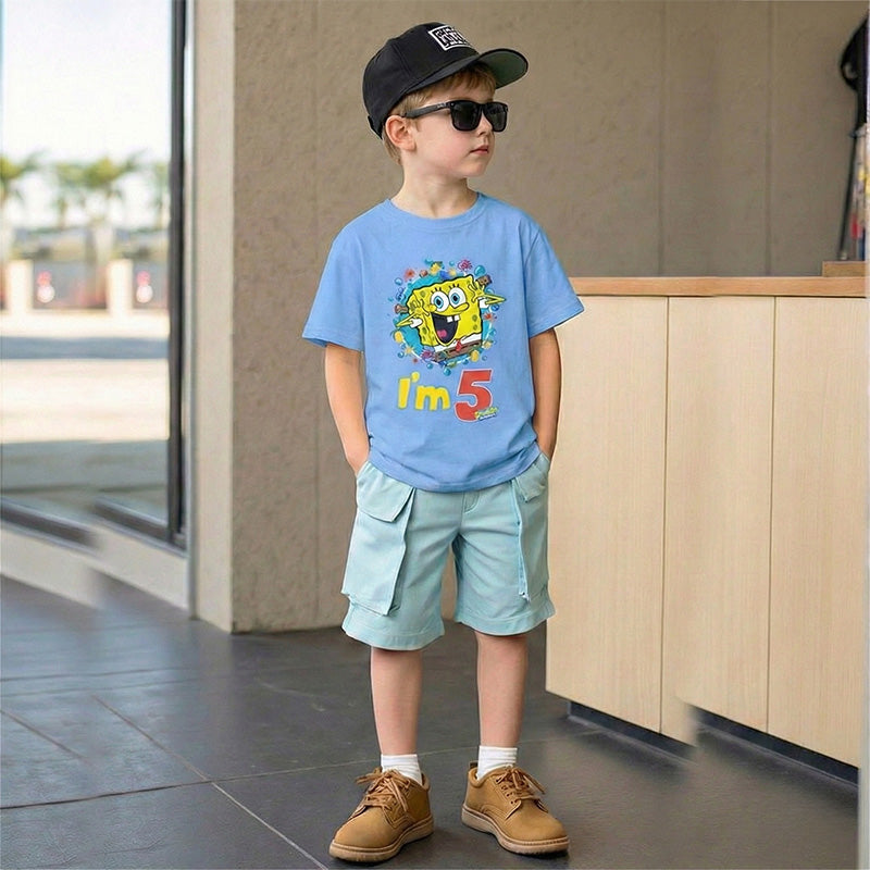 Spongebob Squarepants 5th Birthday Kids T-Shirt