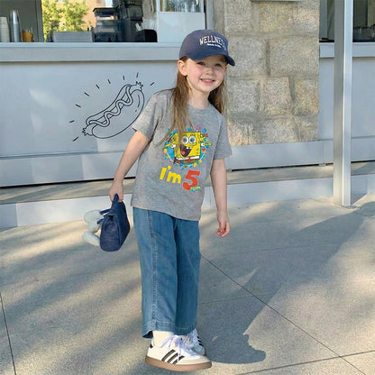 Spongebob Squarepants 5th Birthday Kids T-Shirt