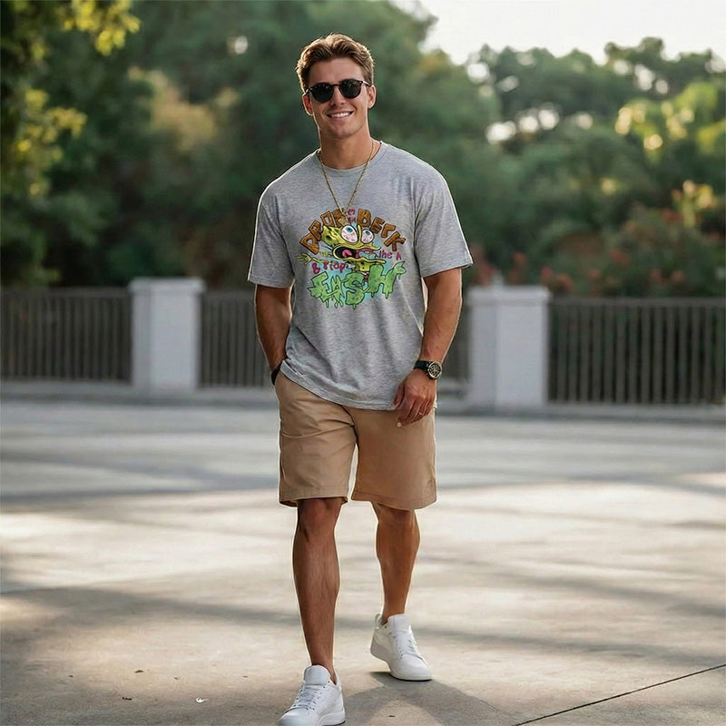 Spongebob Squarepants "Flop Like a Fish" Men T-Shirt