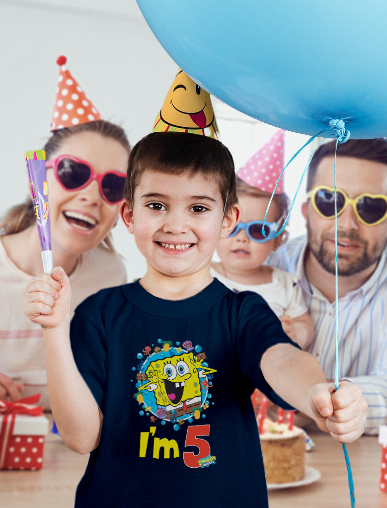 Spongebob Squarepants 5th Birthday Kids T-Shirt