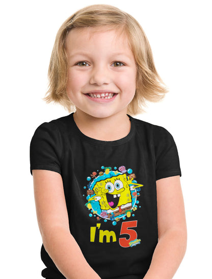 Spongebob Squarepants 5th Birthday Kids T-Shirt