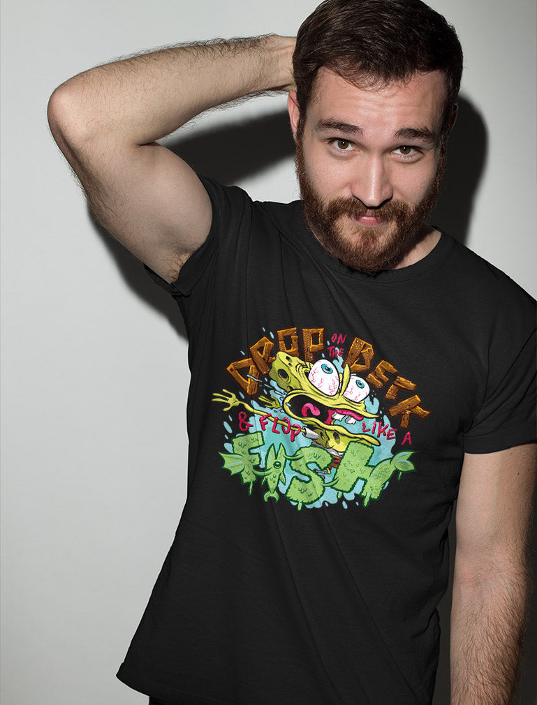 Spongebob Squarepants "Flop Like a Fish" Men T-Shirt