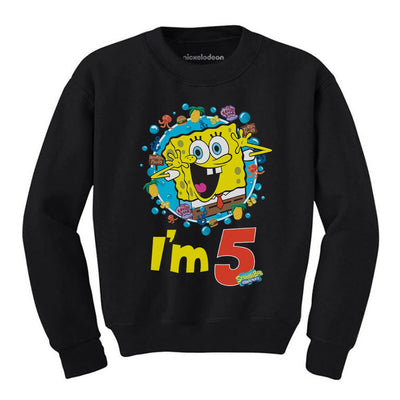 Spongebob 5th Birthday Kids Sweatshirt