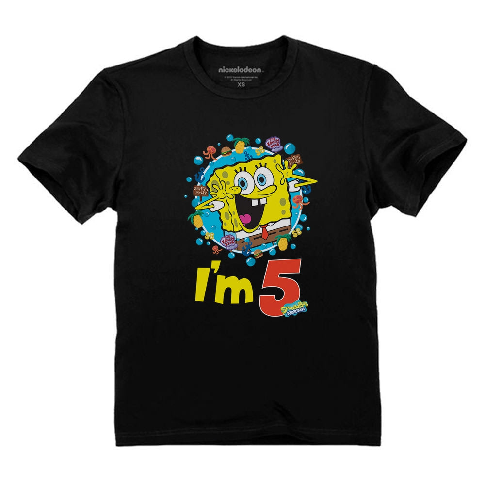 Spongebob Squarepants 5th Birthday Kids T-Shirt