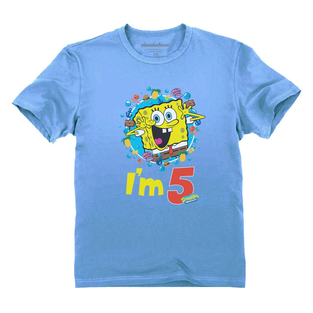 Spongebob Squarepants 5th Birthday Kids T-Shirt