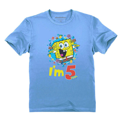 Spongebob Squarepants 5th Birthday Kids T-Shirt
