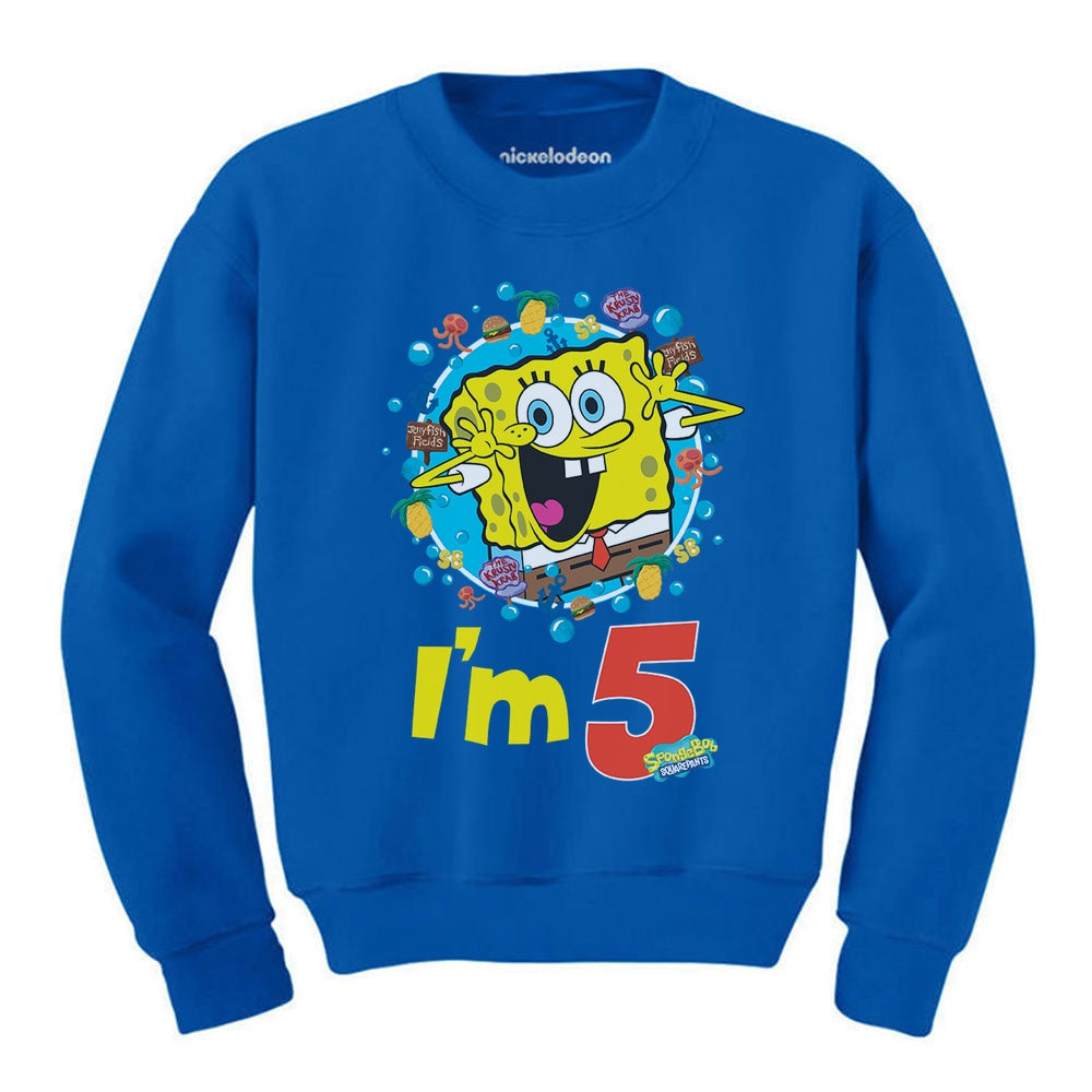 Spongebob 5th Birthday Kids Sweatshirt