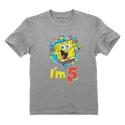 Spongebob Squarepants 5th Birthday Kids T-Shirt