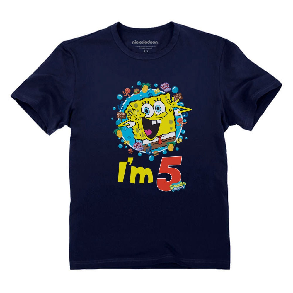 Spongebob Squarepants 5th Birthday Kids T-Shirt