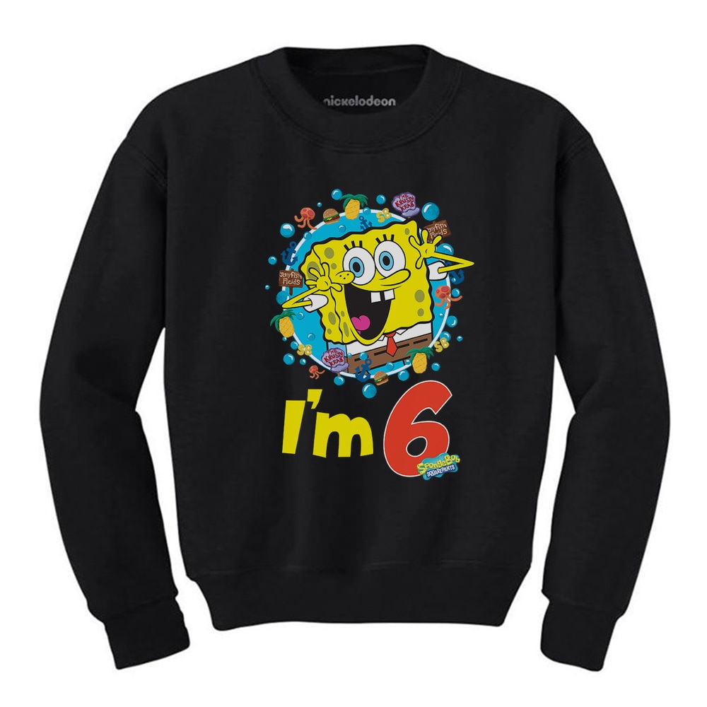 Spongebob 6th Birthday Kids Sweatshirt