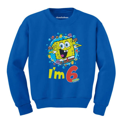 Spongebob 6th Birthday Kids Sweatshirt
