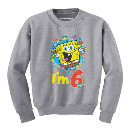 Spongebob 6th Birthday Kids Sweatshirt